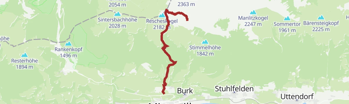 Route map: Stuhlfelden: Sintersbachscharte Wegnr. 713, 702
